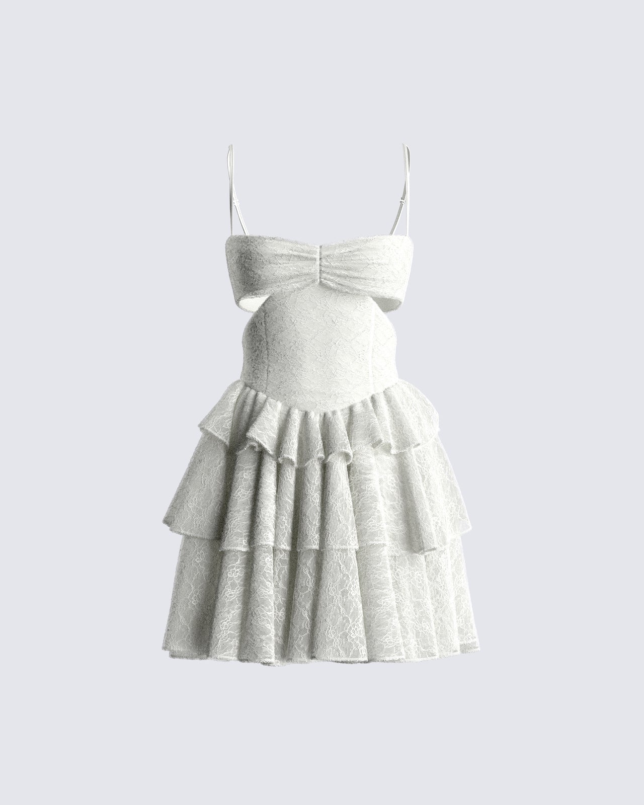 Amelia - Boho White Lace Mini Dress