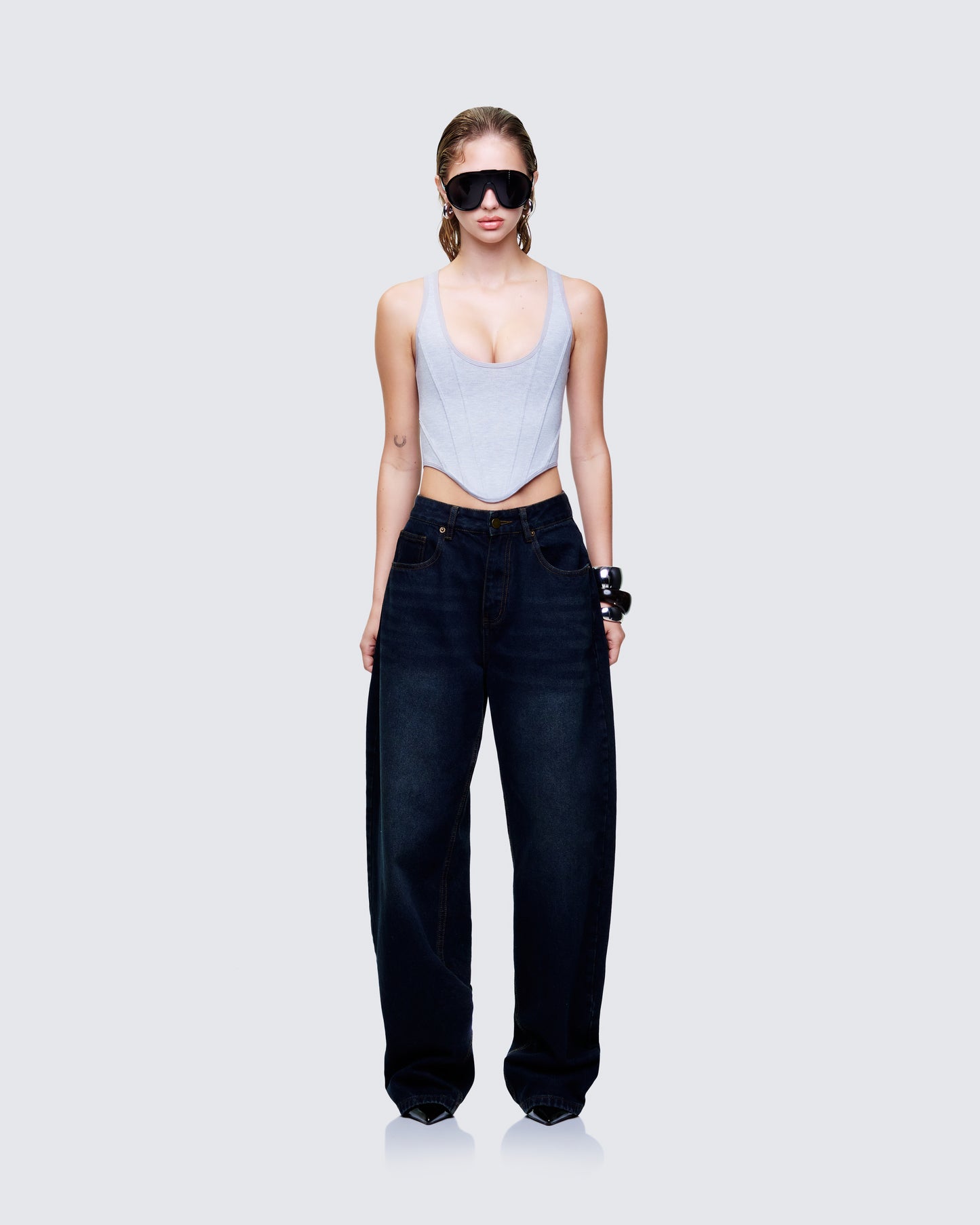 Allie Denim Set model front