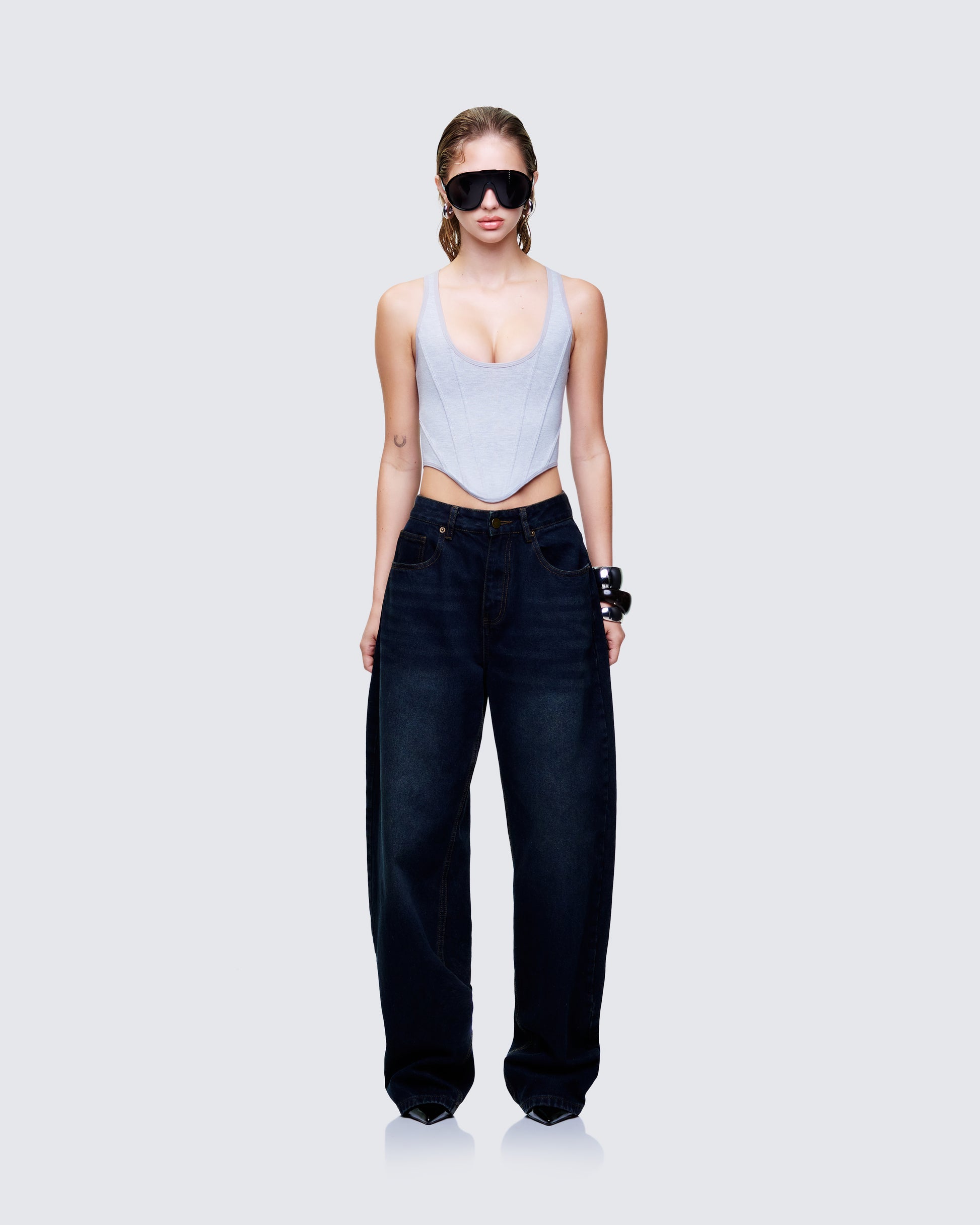 Allie Denim Set model front