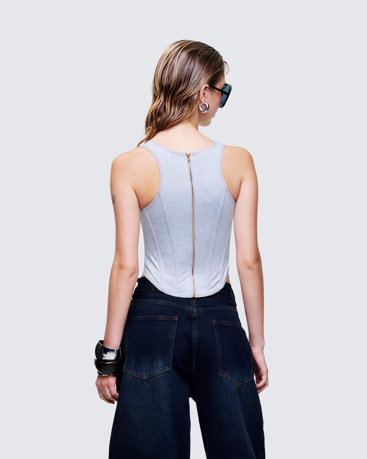 Allie Grey Jersey Corset Top