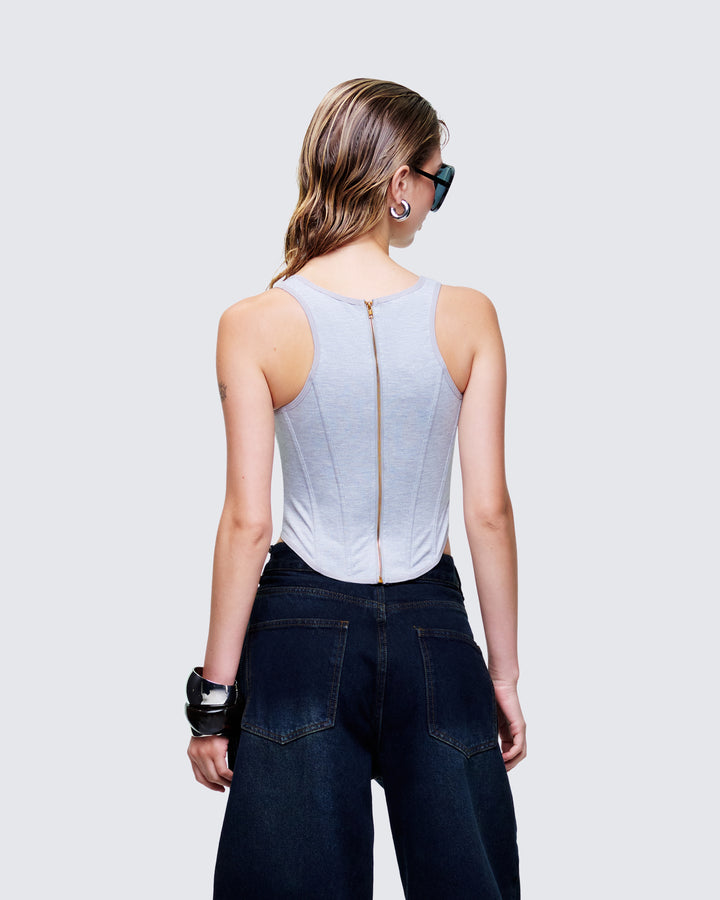 Allie Grey Jersey Corset Top