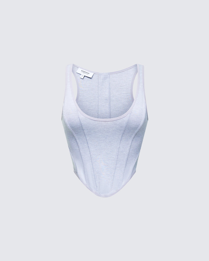 Allie Grey Jersey Corset Top product front