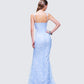 Alma Blue Butterfly Lace Maxi Dress