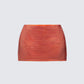 Alyah Orange Rhinestone Micro Mini Skirt