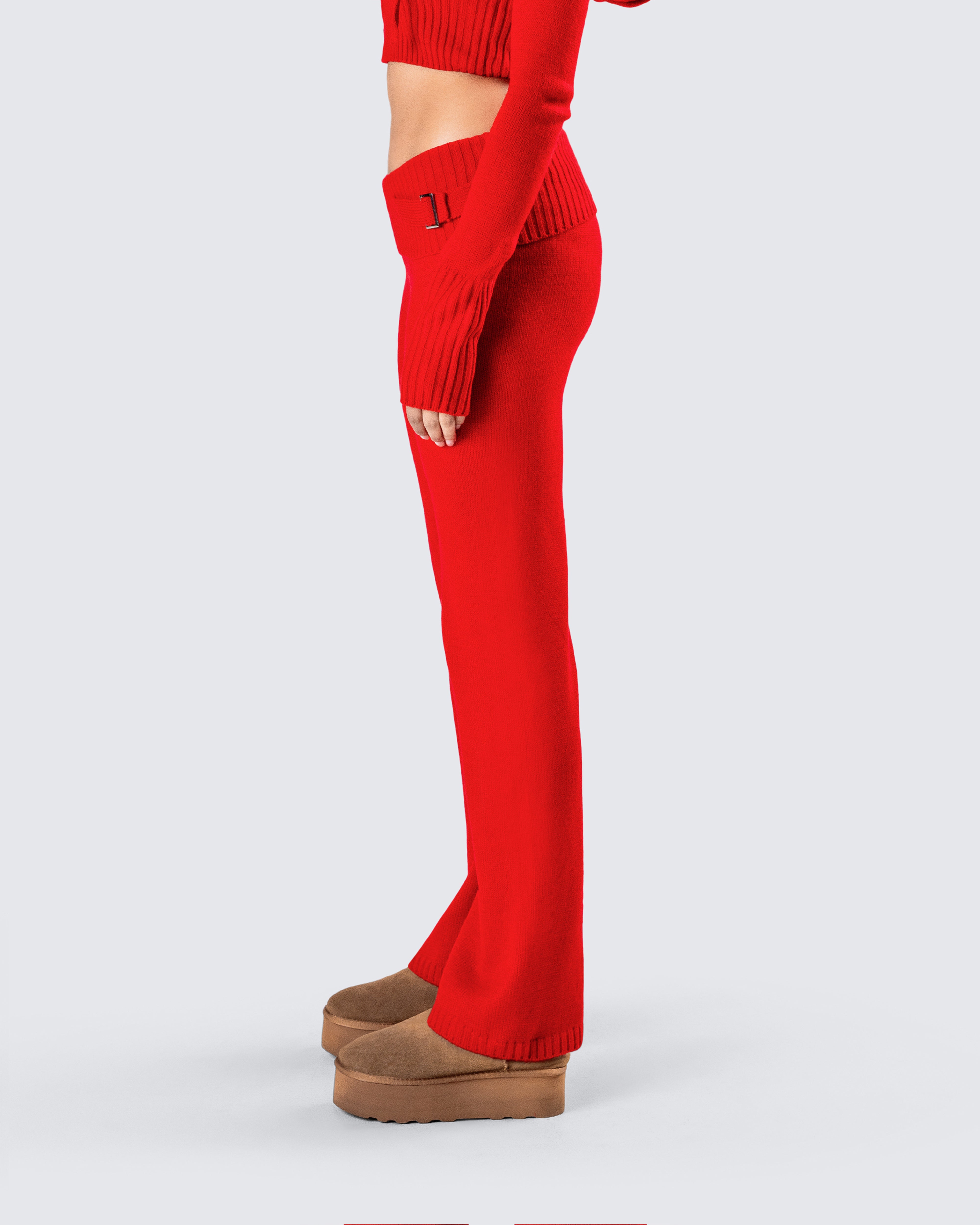 Alyssa Red Knit Pant