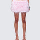 Amal Pink Feathered Mini Skirt model front