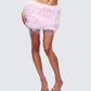 Amal Pink Feathered Mini Skirt