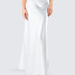 Amalie White Satin Maxi Skirt