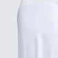 Amalie White Satin Maxi Skirt