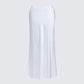 Amalie White Satin Maxi Skirt