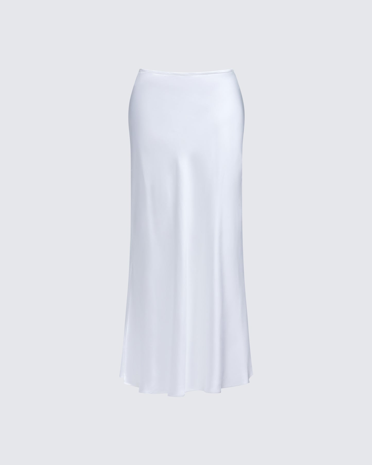 Amalie White Satin Maxi Skirt