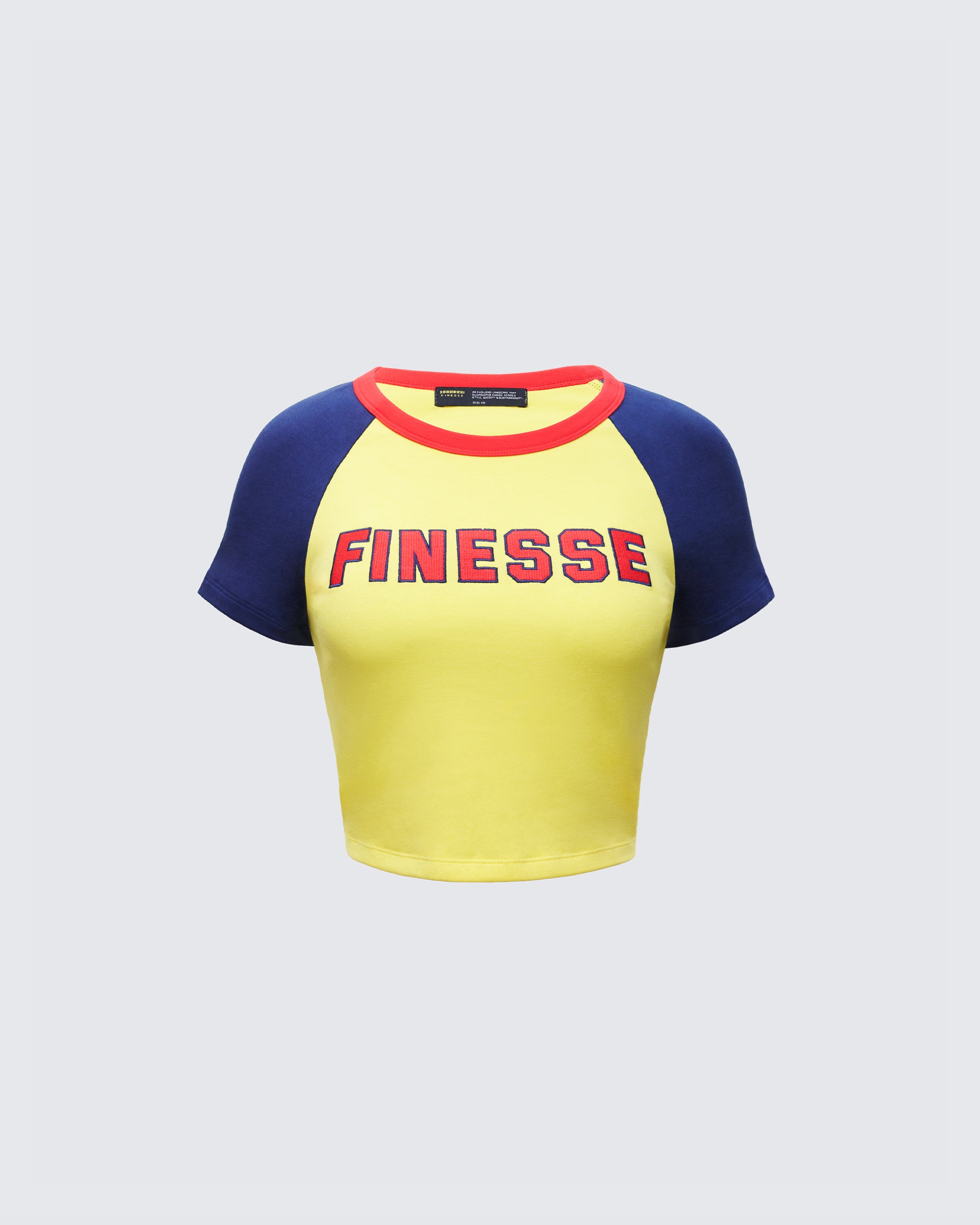 Amber Yellow Jersey Graphic Top – FINESSE