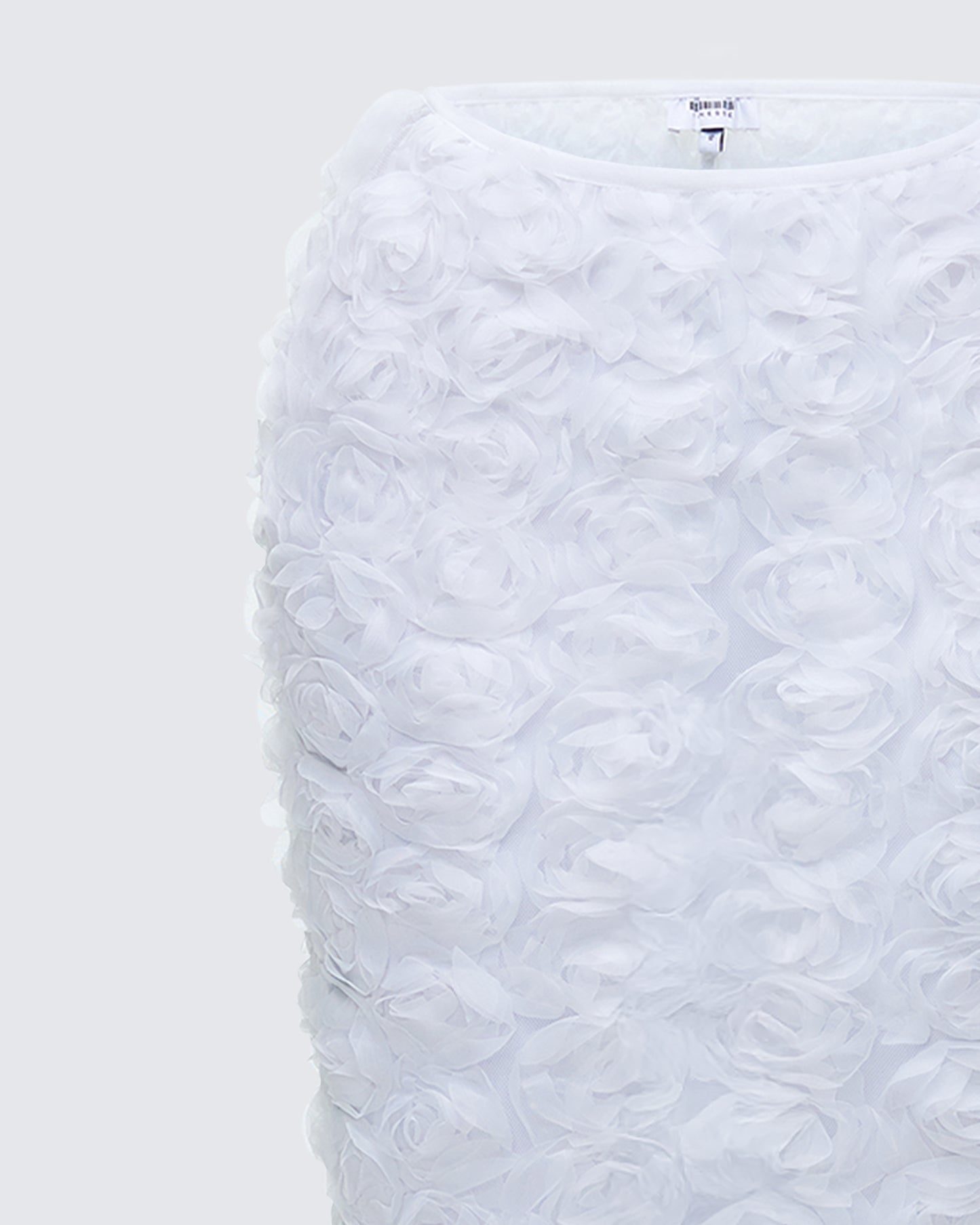 Ambrose White 3D Flower Maxi Skirt
