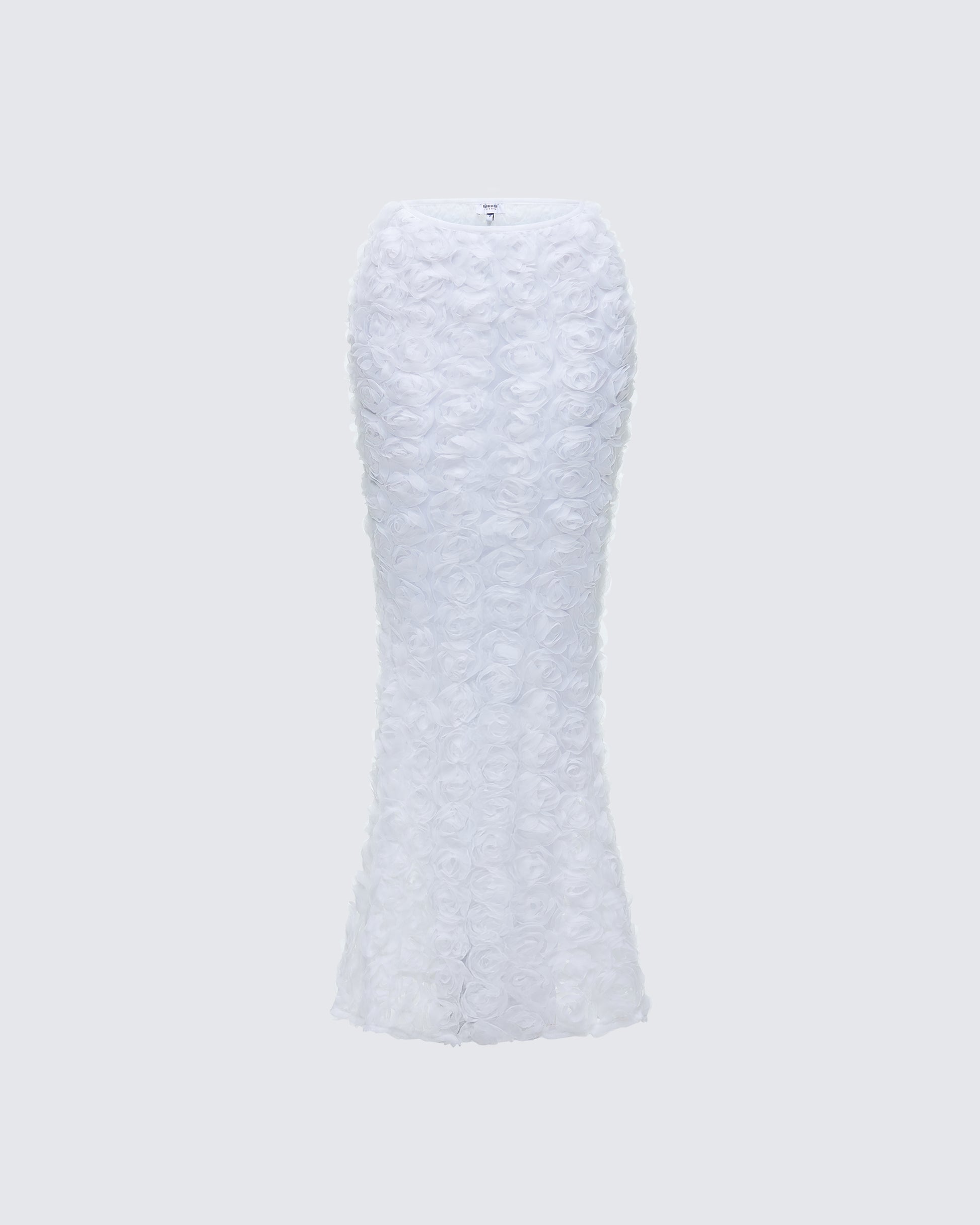 Ambrose White 3D Flower Maxi Skirt product front