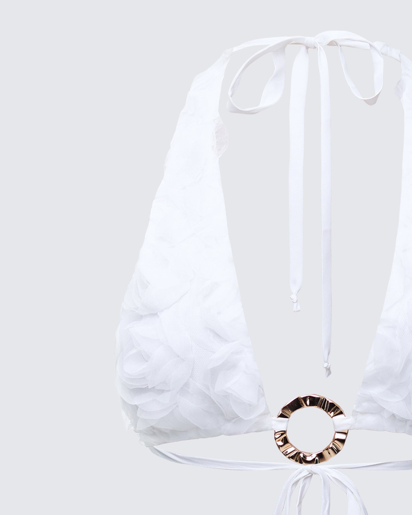 Ambrose White Flower Triangle Bra Top