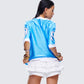 Amia Blue Graphic Sports Jersey Top