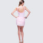 Amira Pink Ribbed Ruffle Mini Dress