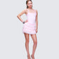 Amira Pink Ribbed Ruffle Mini Dress