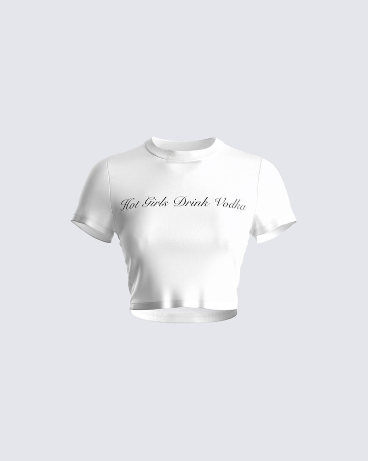 Anela White Jersey Graphic Top