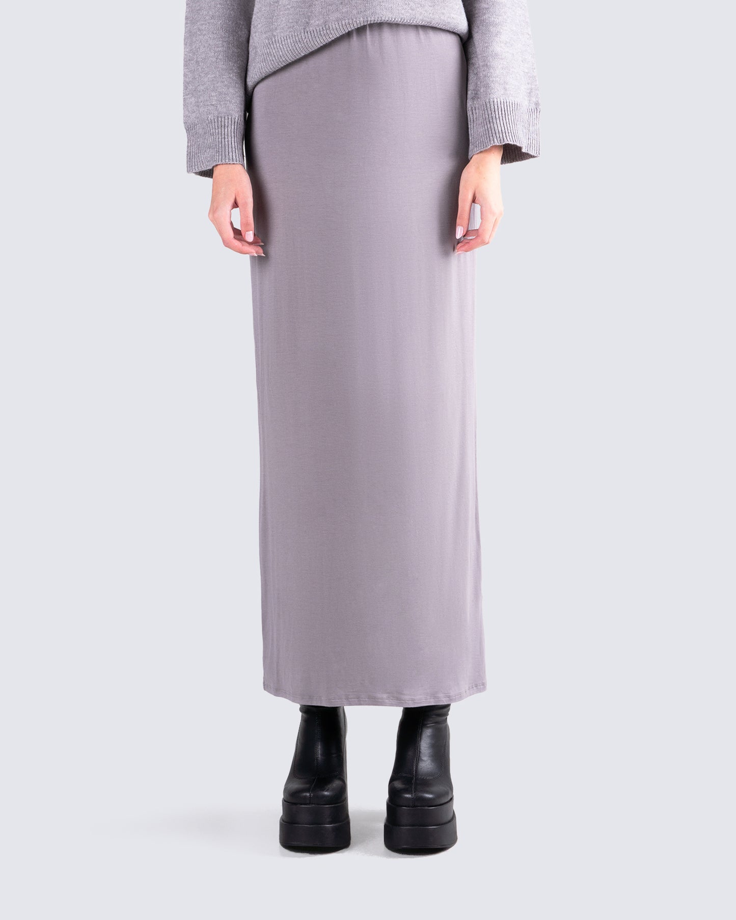 Angela Grey Jersey Maxi Skirt