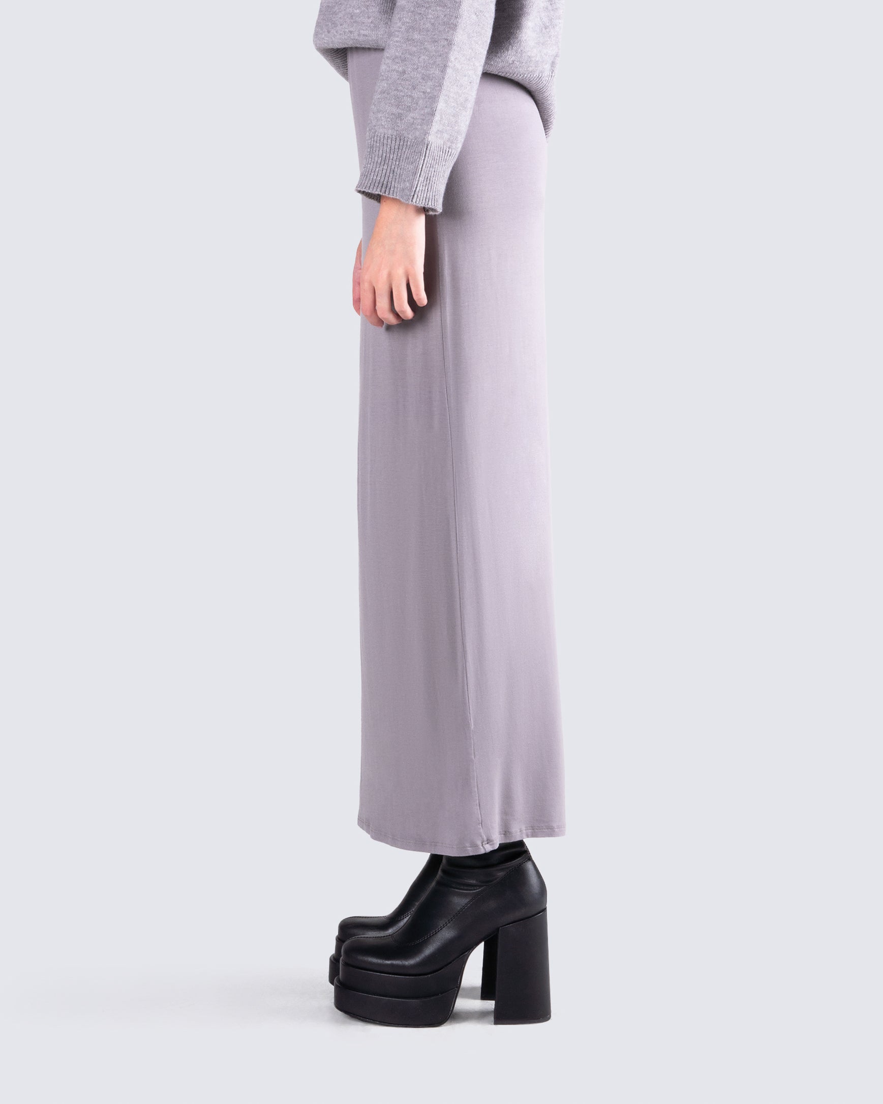 Grey jersey skirt outlet maxi