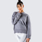 Angela Grey Sweater Knit Top
