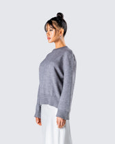 Angela Grey Sweater Knit Top – FINESSE