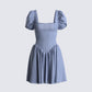Anilah Baby Blue Poplin Mini Dress