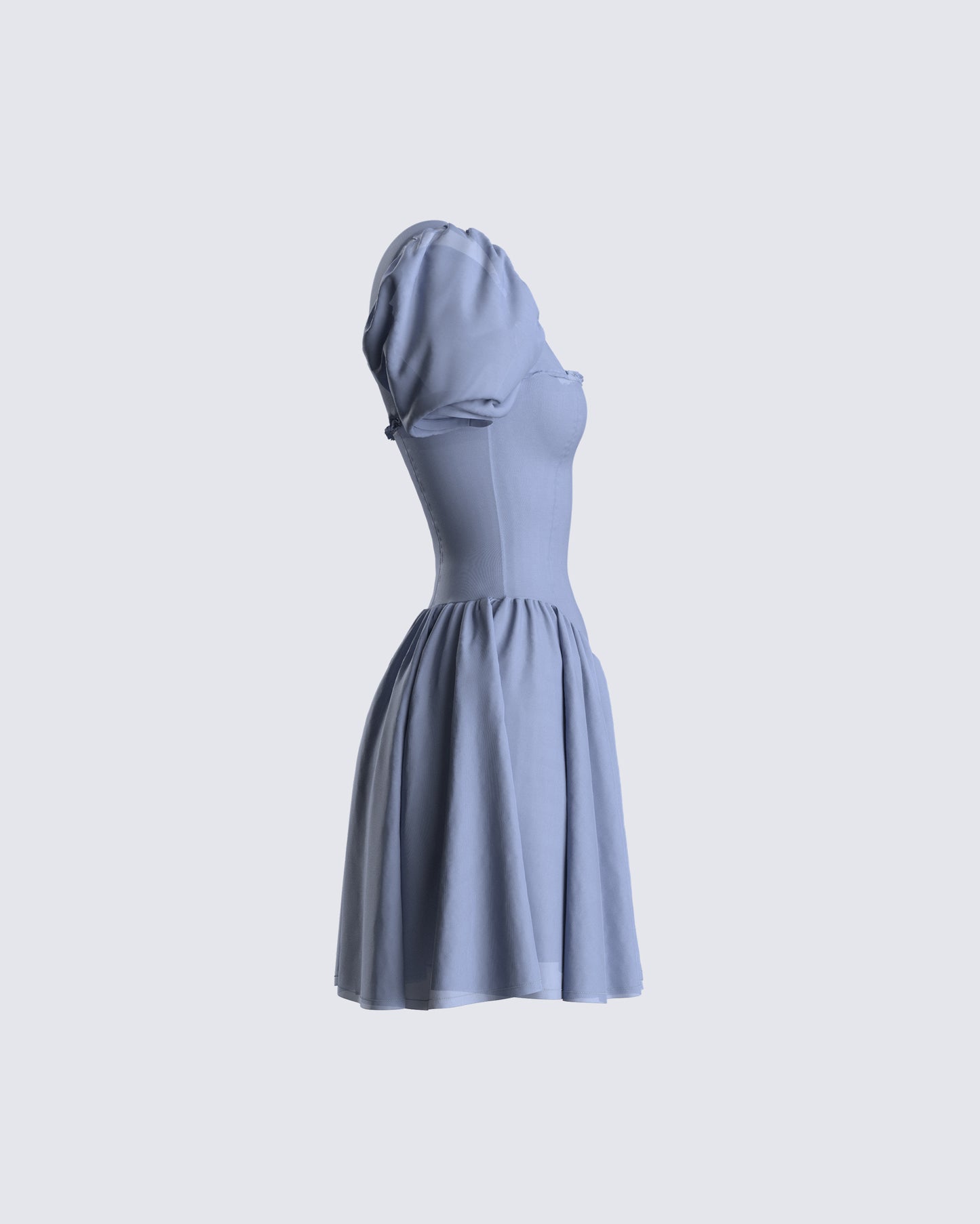 Anilah Baby Blue Poplin Mini Dress