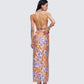 Ari Orange Floral Burnout Maxi Dress