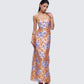 Ari Orange Floral Burnout Maxi Dress