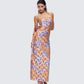 Ari Orange Floral Burnout Maxi Dress