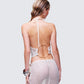 Arielle Cream Crochet Cowl Neck Top - back view