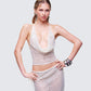 Arielle Cream Crochet Cowl Neck Top - side angle