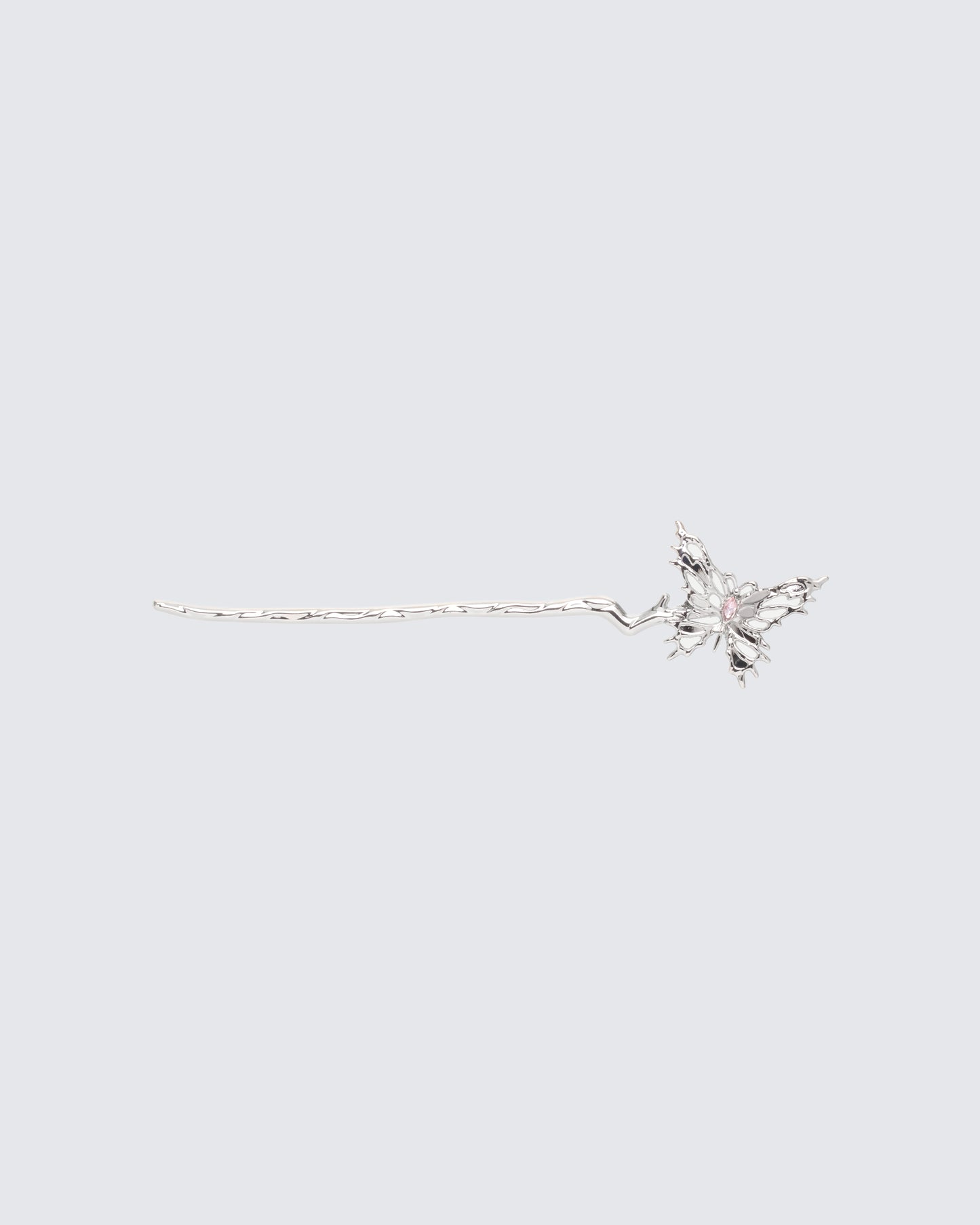 Arienne Silver Molten Butterfly Hair Pin product front