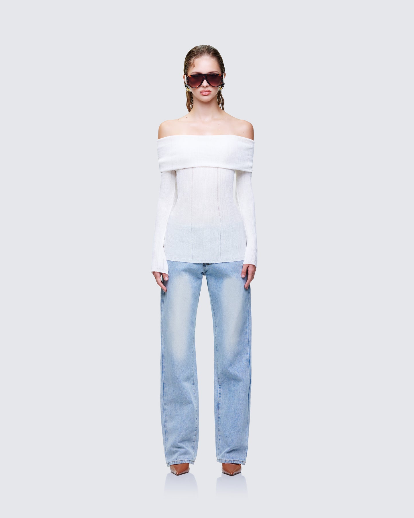 Women's cotton matching set styled on model – FINESSE