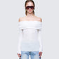 Women's white top front view – FINESSE