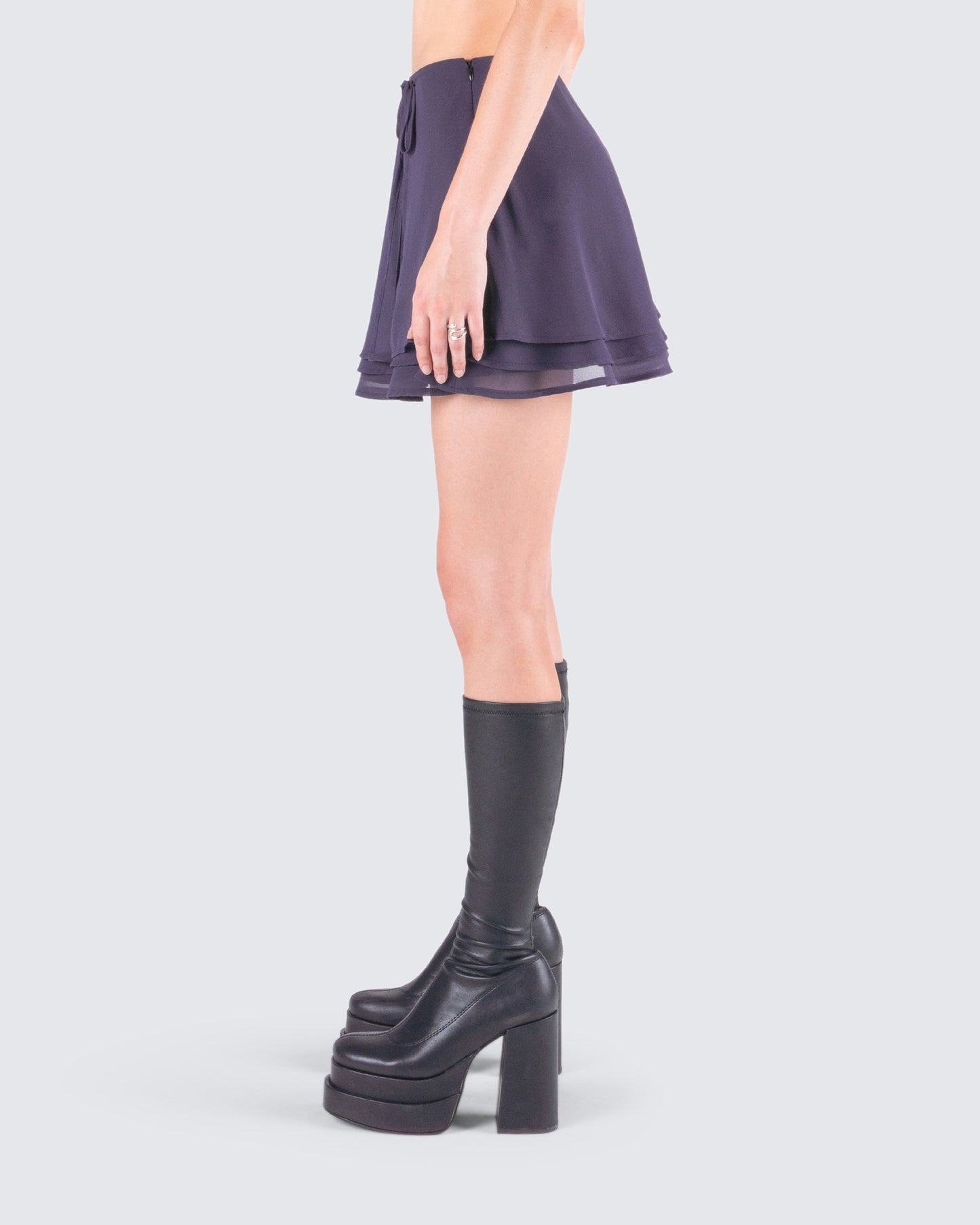 Arpana Charcoal Layered Mini Skirt