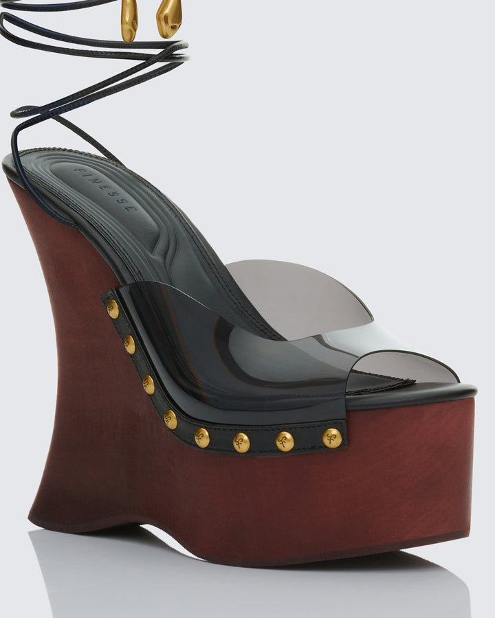 Arwa Black Perspex Wedges