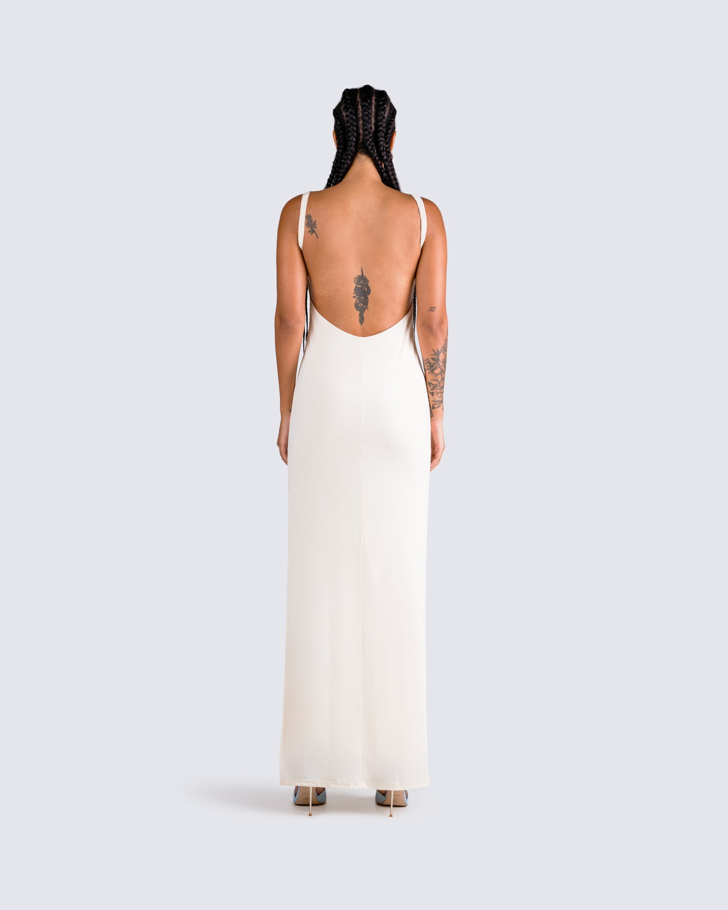 Asha Ivory Backless Maxi Dress