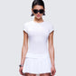 Asher White Slub Knit T Shirt Top