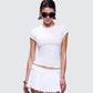 Asher White Slub Knit T Shirt Top