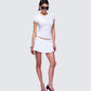 Asher White Slub Knit T Shirt Top