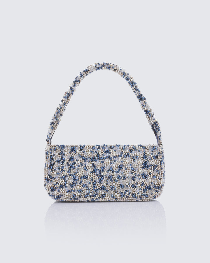 Asma Silver Beaded Shoulder Bag