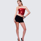 Astraia Red Sequin Bandeau Top