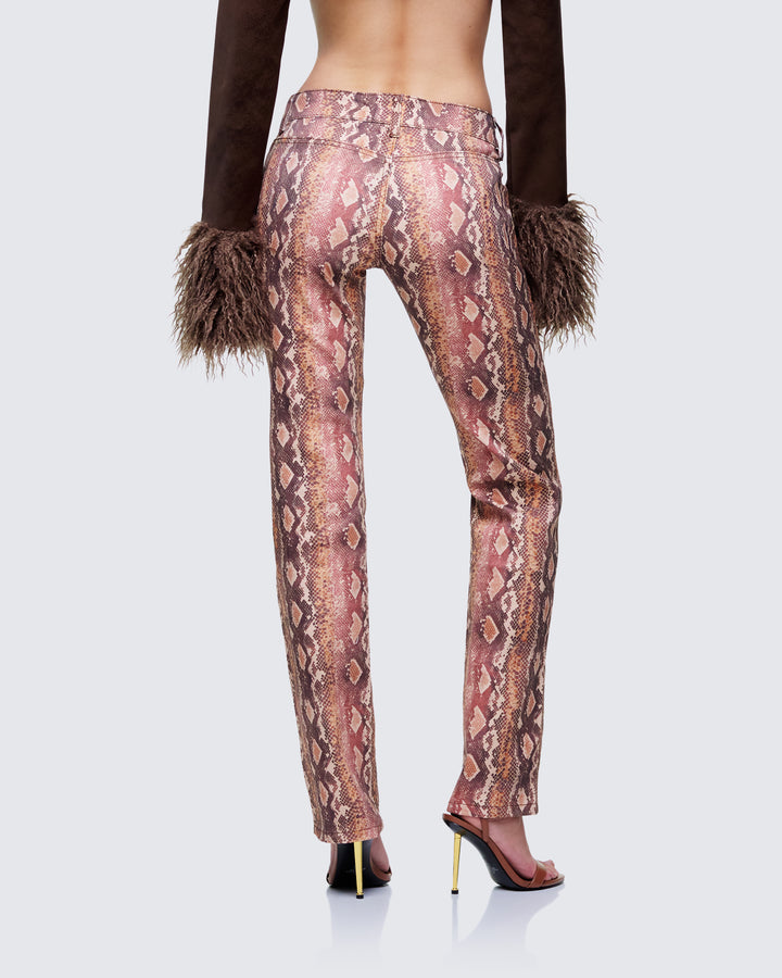 Athena Natural Snake Print Jeans