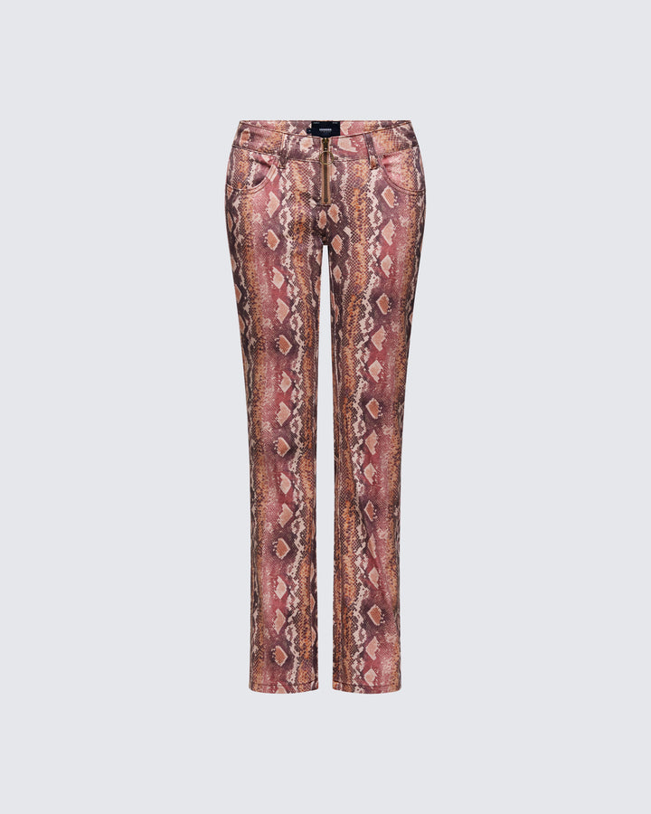 Athena Natural Snake Print Jeans product front