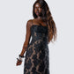 Audrina Black Burnout Maxi Dress