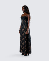 Audrina Black Burnout Maxi Dress – FINESSE