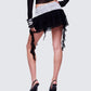 Aurelia Black Mesh Ruffle Mini Skirt